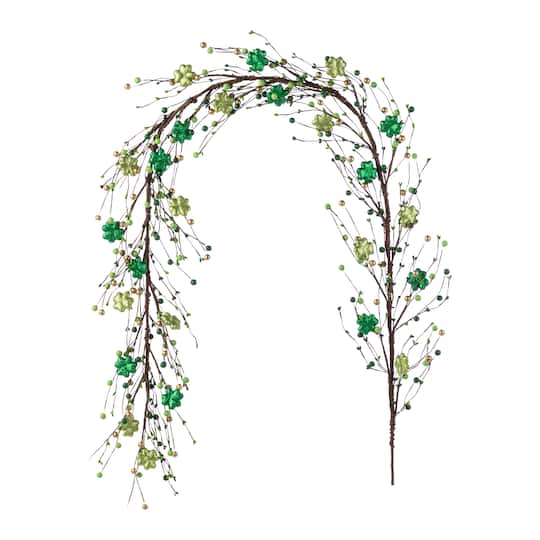 Glitzhome® 6ft St. Patrick's Shamrock Garland